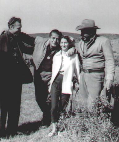 Uncle Cecil Null, Vic, Mom Freda, Dad Fred Carson during the filming of Escort West
